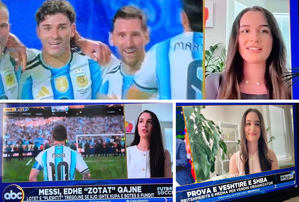Loyola Chicago alumna Bora Cecia covering the FIFA World Cup on TV